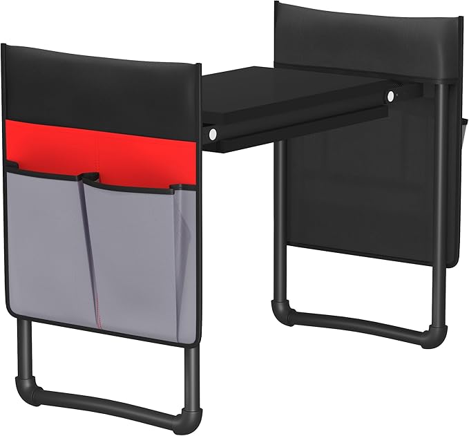 Folding Garden Stool and Kneeler 2-in-1 Garden Kneeler and Seat Heavy Duty Garden Bench for Kneeling and Sitting 2 Tool Pouch for Fishing Camping Great Gardening Gifts for Seniors(Red)