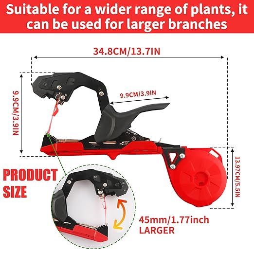 Plant Tying Machine,Handy Plant Binding Tape Tool, Quick Tying Grape Vines, Binding Tomato Vines, Lightweight Plant Tying Tools，More Durable Come with 10000pcs Staples 10 Rolls Tape