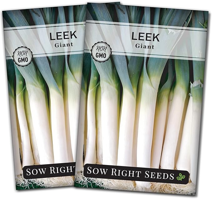 Sow Right Seeds - Giant Leek Seeds for Planting - Non-GMO Heirloom Packet with Instructions to Plant and Grow an Outdoor Home Vegetable Garden - Large Green Chive Onion - Cook Asian Cuisine (2)