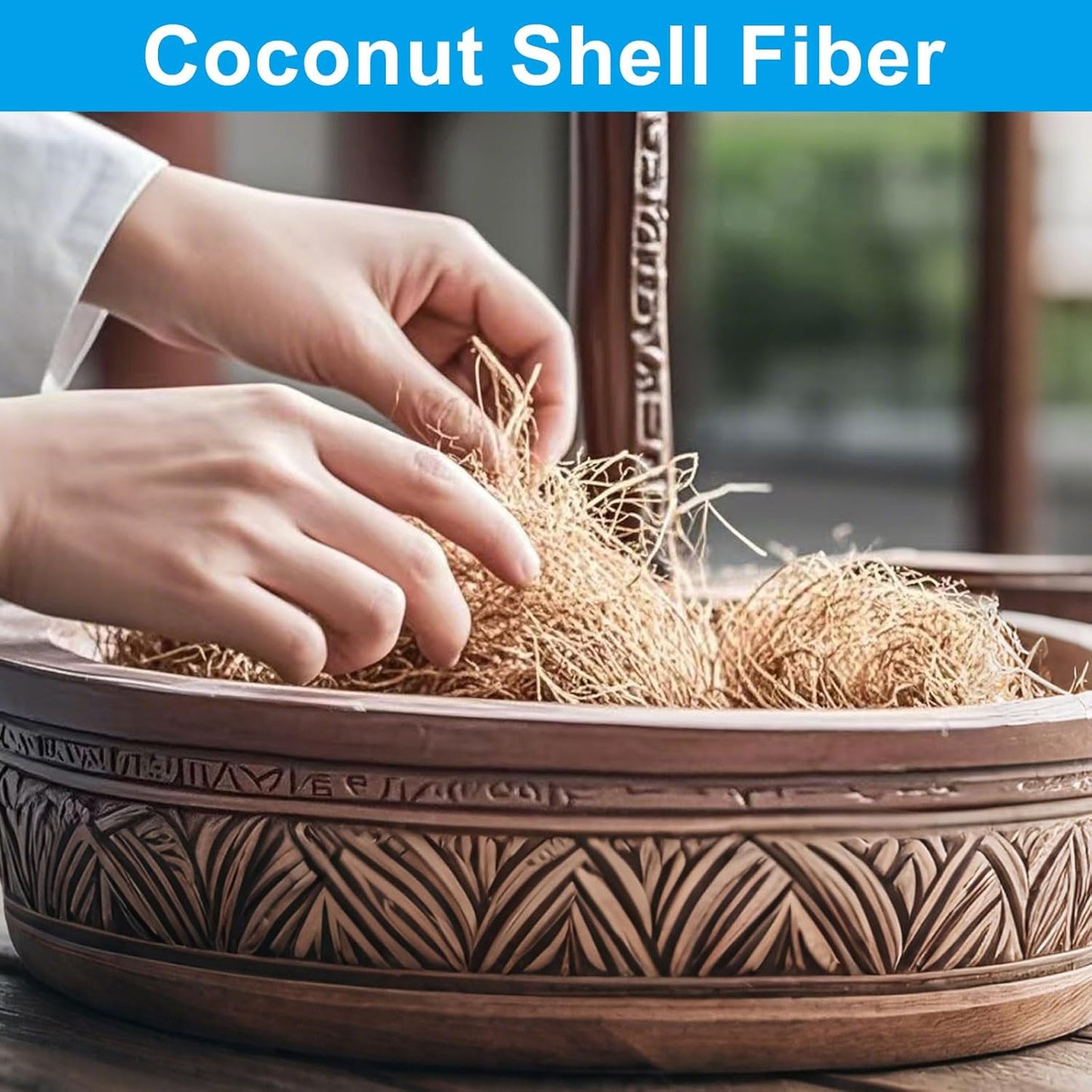 1 Pack Coconut Husk Fiber, 0.44 pounds Natural Coconut Shell Fiber Silk for Pot Plants, Orchids