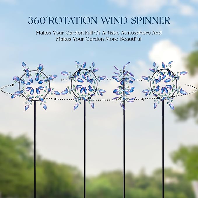 Peacock Wind Spinners Outdoor, Garden Spinners Metal Large 87 inches, Wind Sculptures for Yard Decor(87 x 30 Inches)