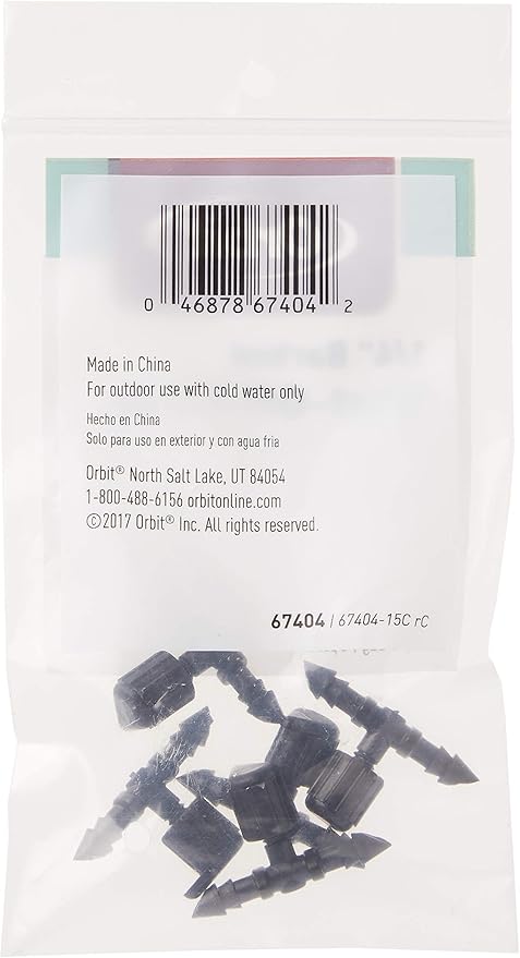 Orbit 67404 5-Pack 1/4-Inch Barb Shut-Off Valve, Black