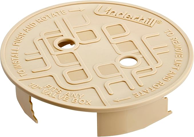 Underhill Sprinkler Valve Round Box Lid, VersaLid 10 Inch Universal Cover for Automatic Irrigation System, Tan, VL-10T