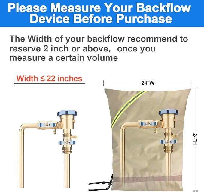 Backflow Preventer Insulation Cover, Irrigation Backflow Valve, Insulated Pouch for Winter Pipe Freeze Protection,Waterproof Sprinkler Valve System Cover for Snow, Sun Exposure