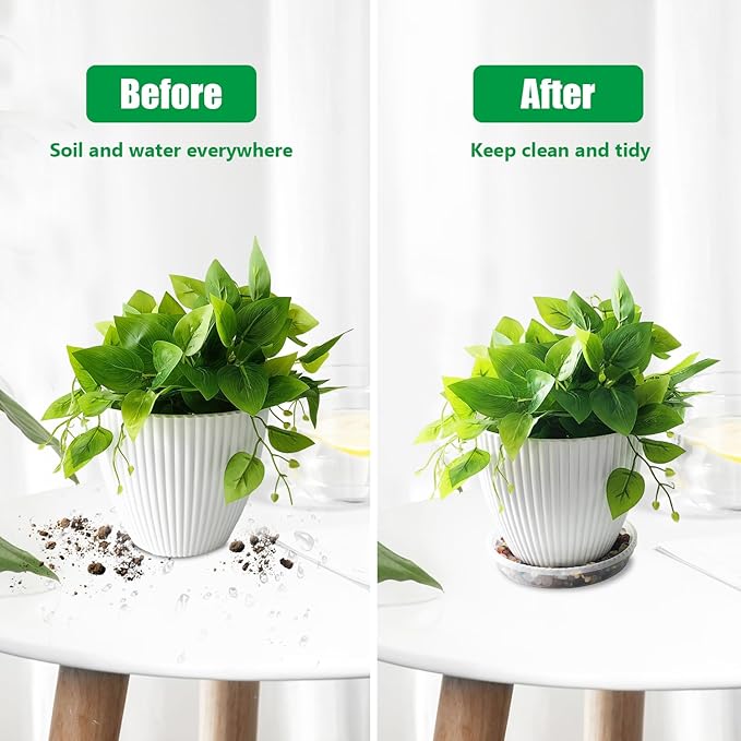 10 Pack Plant Saucer 7 Inch Clear Plant Trays for Pots Thickened Transparent Plant Saucer Tray Indoor and Outdoor Pot Saucer