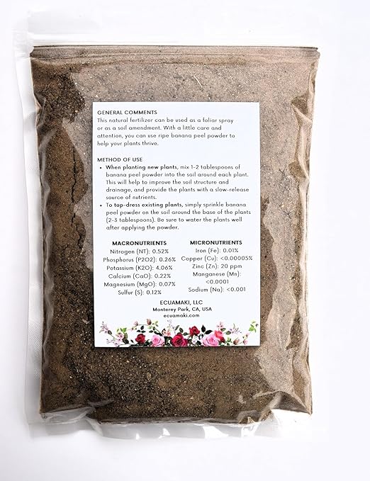 3 Pack Natural Banana Peel Powder Fertilizer - Nutrient-Rich Potassium Fertilizer, Slow Release Fertilizer for Thriving Gardens and Indoor Plants, EMFPack3