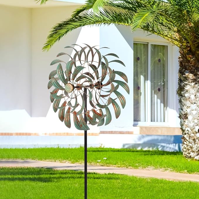 VEWOGARDEN 85” Large Metal Wind Spinners Outdoor Wind Sculpture Yard Art Kinetic Wind Spinners for Yard and Garden Patio Lawn Decor (20 * 85 inches)
