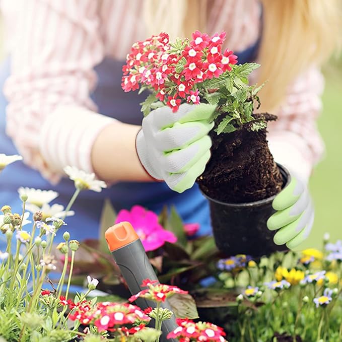 Gardening Gloves for Women,6 Pairs Garden Gloves for Women,Bulk Pack Work Gloves Women Rose Pink Green Aqua Large