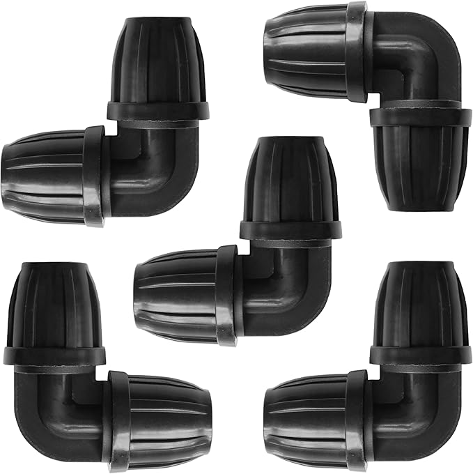 CARPATHEN Drip Irrigation Elbow Fittings 5/16-5 Pcs Drip Irrigation Connectors for Drip Irrigation Tubing (.42" OD x .30" ID) - Irrigation Parts for Drip Irrigation System