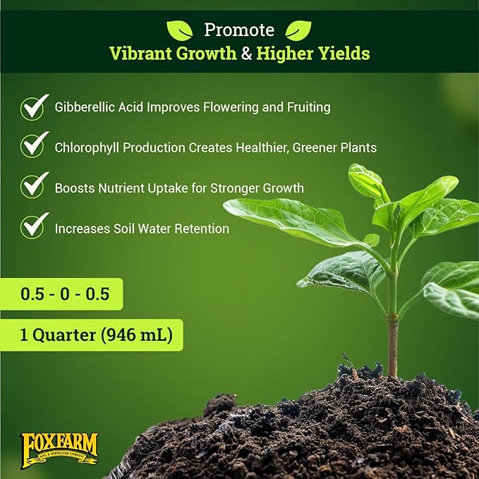 FoxFarm Bushdoctor Kelp Me Kelp You Fertilizer, Liquid Seaweed Extract for Plants, Vegetables, & Flowers - Promotes Root Growth & Soil Health - Perfect for Hydroponics & Soil, NPK 0.5-0-0.5 (Quart)