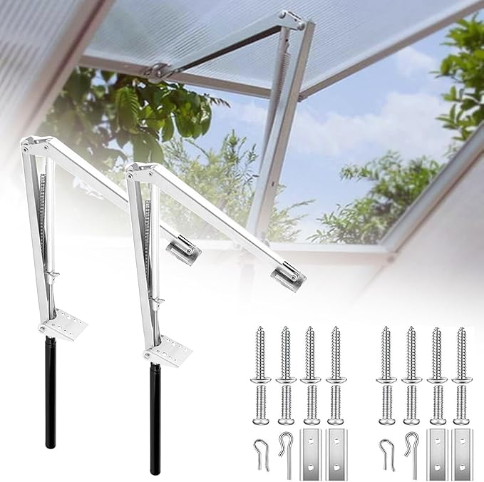 2X Auto Greenhouse Window Opener, Solar Heat Sensitive Auto Vent Opener, Roof Vent Opener Gardening Tools for Sunlight Room Automatic Greenhouse Accessories (Single Spring Up to 15 Lbs)