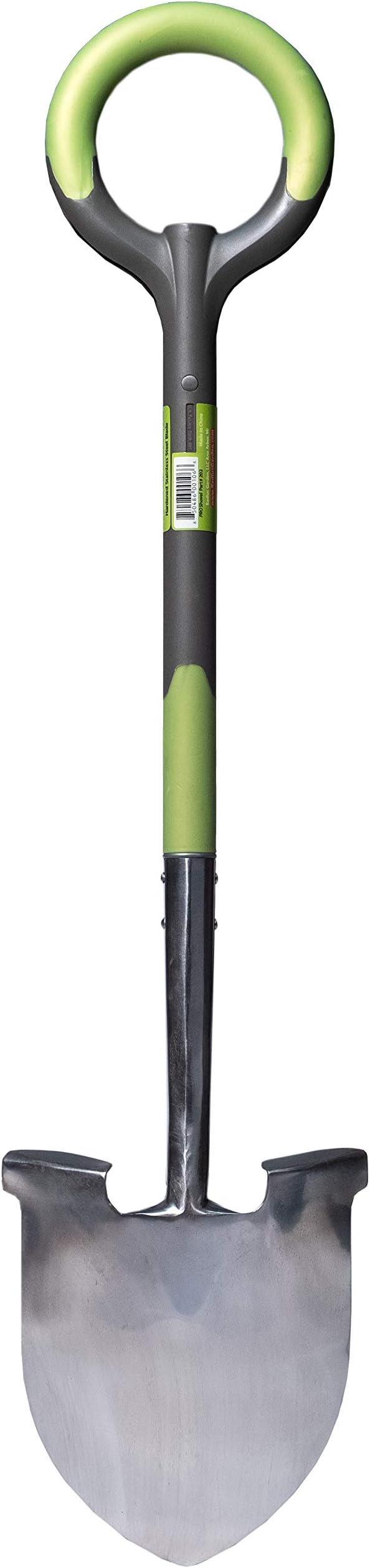 Radius Garden 202 PRO Ergonomic Stainless Steel Shovel, Original Green
