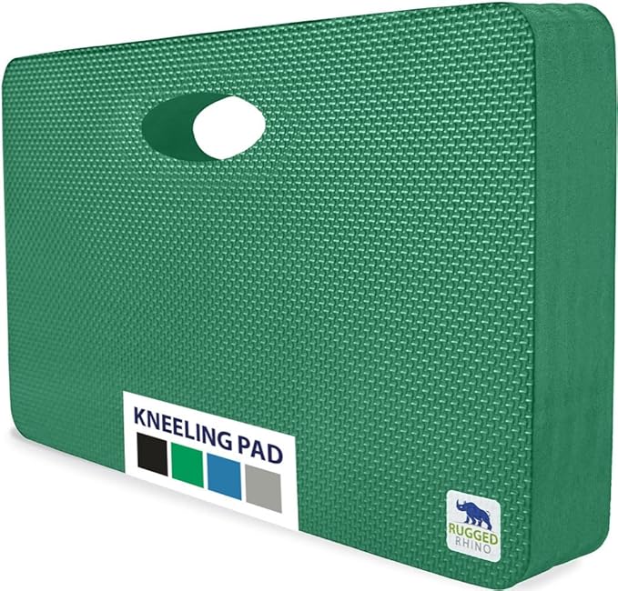 Rugged Rhino Soft Foam Kneeling Pad, Thick Knee Mat Resists Water, Durable Shock Absorbent Pads, Comfortable Strong Rebound, Gardening, Mechanic Tools, Bath Tub Essentials Pine Green