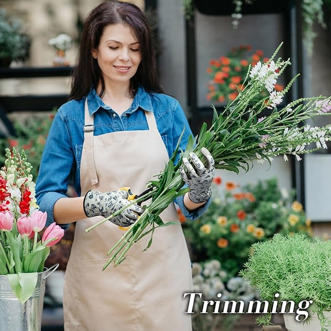 KAYGO Gardening Gloves for Women KG128SS, with Synthetic Leather Suede for Gardening and Yard Work,Water Repellent (Medium)