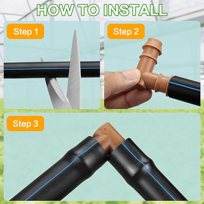 20-Pack Drip Irrigation Barbed Elbow Fittings, Fits 1/2”, 17mm .600” ID Drip Tubing