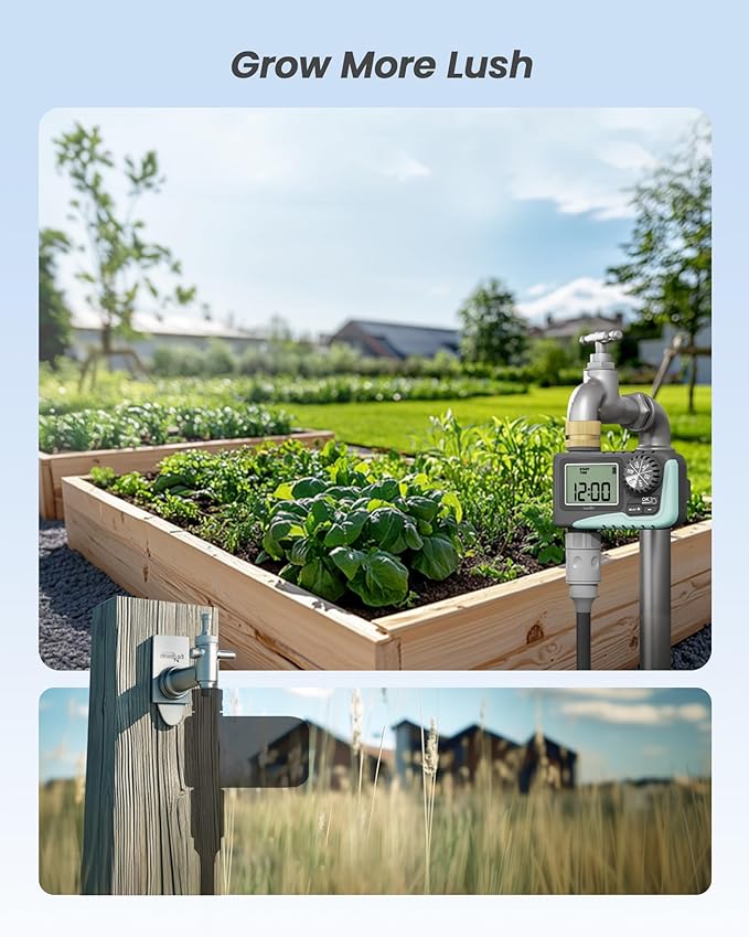 RAINPOINT Sprinkler Timer Outdoor, Water Timer for Garden Hose Faucet Timer, Programmable Watering Irrigation Timer with Rain Delay/Manual, V2, 2024 Release(Metal)