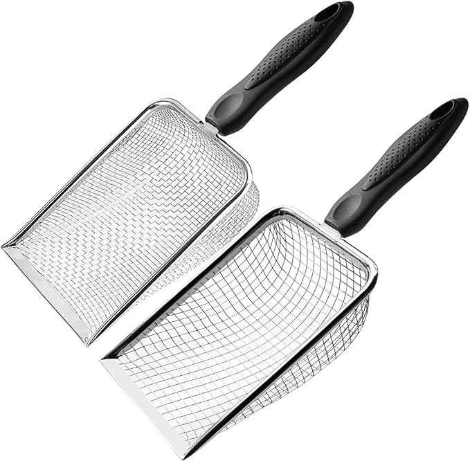Soil Sifter for Gardening Pack of 2, Gardening Sand Soil Sifter Compost Sifter with Handle,Two Garden Sifters 3.8/5mm Mesh,Rocks Sifter Dirt Sifter Soil Sifter Shovel,Ideal for Gardening