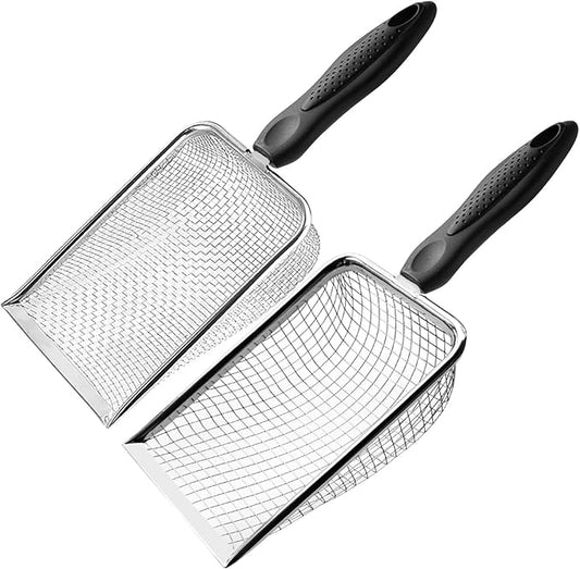 Soil Sifter for Gardening Pack of 2, Gardening Sand Soil Sifter Compost Sifter with Handle,Two Garden Sifters 3.8/5mm Mesh,Rocks Sifter Dirt Sifter Soil Sifter Shovel,Ideal for Gardening