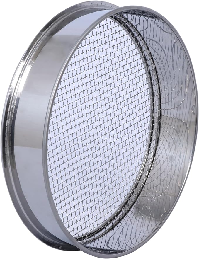 Soil Sifter for Garen -10 inches Soil Sieves for Rocks Compost-Stainless Steel Mesh Sifting Pan (1/30 inch mesh)