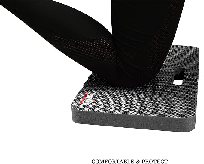 Extra Thick Kneeling Pad Comfy Foam Kneeler Mat Garden Knee Pad Cushion for Gardening Planting Yard Work Prayer Yoga Mechanic Exercise Workout Baby Bath 18 x 11 x 1.5 Inch Large Black 1 Pack