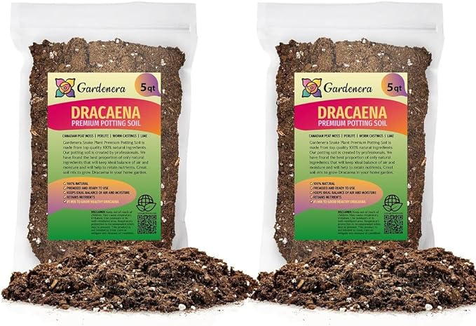Premium Dracaena Soil Mix - 10 Quart - Expertly Formulated Potting Mix for Thriving Dracaena Trees and Shrubs (2 Bags of 5 QT)