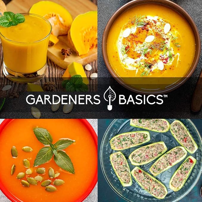 Gardeners Basics, 8 Squash Seeds for Planting Individual Packets - Zucchini, Delicata, Butternut, Spaghetti, Scallop, Caserta, Round and Hubbard for Your Non GMO Heirloom Vegetable Garden