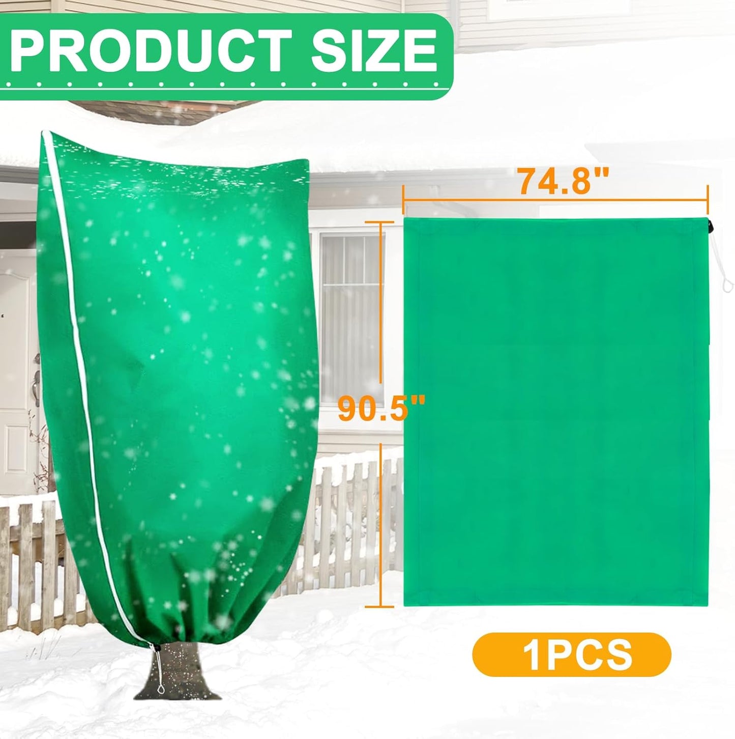 DQS Plant Covers Freeze Protection, 74.8" x90.5" Winter Frost Protection Blankets Frost Cloth,Suitable for Outdoor Winter Frost, Cold Weather, shrubs, Trees, Jackets, and coverings
