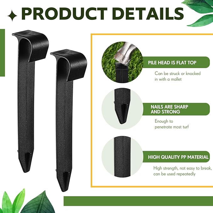 Pangda 100 Pack 1/2 Inch Irrigation Tubing Hold Down Anchor Stakes, 3/4 x 4.33 Inch Drip Tubing, Anchor for Sprinkler Garden Landscaping