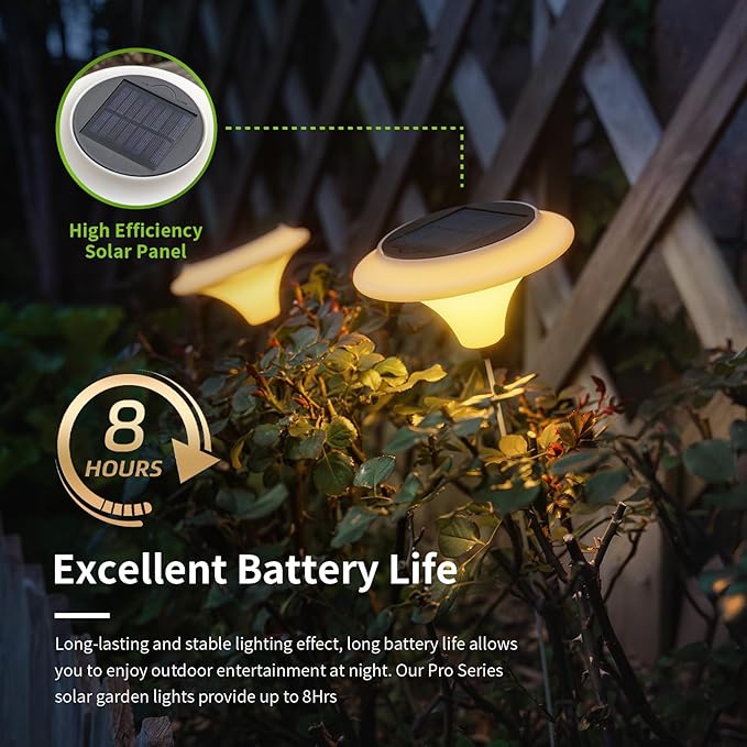 NORAGIFT Solar Garden Lights, 6 Pack Swaying Outdoor Waterproof LED Lights, Warm White, Large (20.5 inches)