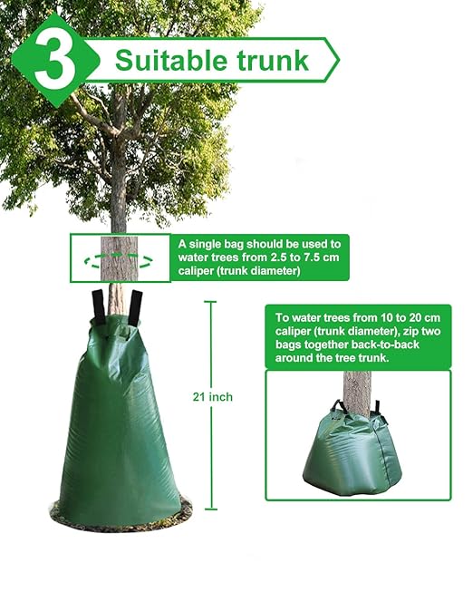 8 Pack Tree Watering Bag - 20 Gallon Slow Release Tree Watering Bag, Tree Automatic Irrigation Bag with Zipper