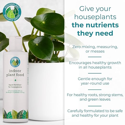 Indoor Plant Food by Houseplant Resource Center - Organic Liquid Fertilizer for Pothos, Peace Lily, Monstera, Cactus and More - 8 oz