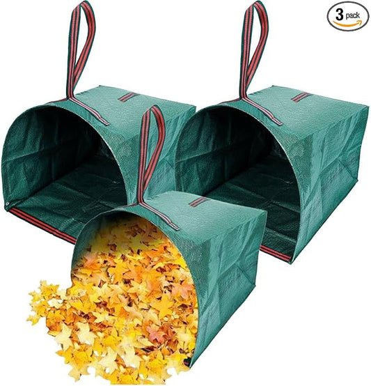 Leaf Collector,Reusable Yard Waste Bags 3 PACK,40 Gallons Leaf Bag Holder,Collapsible Garden Bags, Reuseable Heavy Duty Lawn and Leaf Bags, Yard Garden Bags for Leaves Lawn Grass Clippings