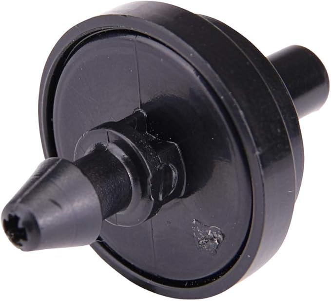 Raindrip PC4050B 1 GPH Pressure Compensating Drippers, Drip Irrigation Emitters for Drip Irrigation Gardening System, Maintains Constant Water Flow, 50-Pack, Black