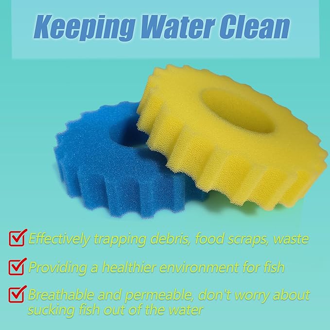 Replacement Sponge Filter Media Pad Compatible with VIVOHOME 1580/1840GPH Grech Pond Bio Pressure Filter Foam Koi Fish, Sponge for VIVOGROW 1580/1840GPH Pressurized Biological Pond Filter