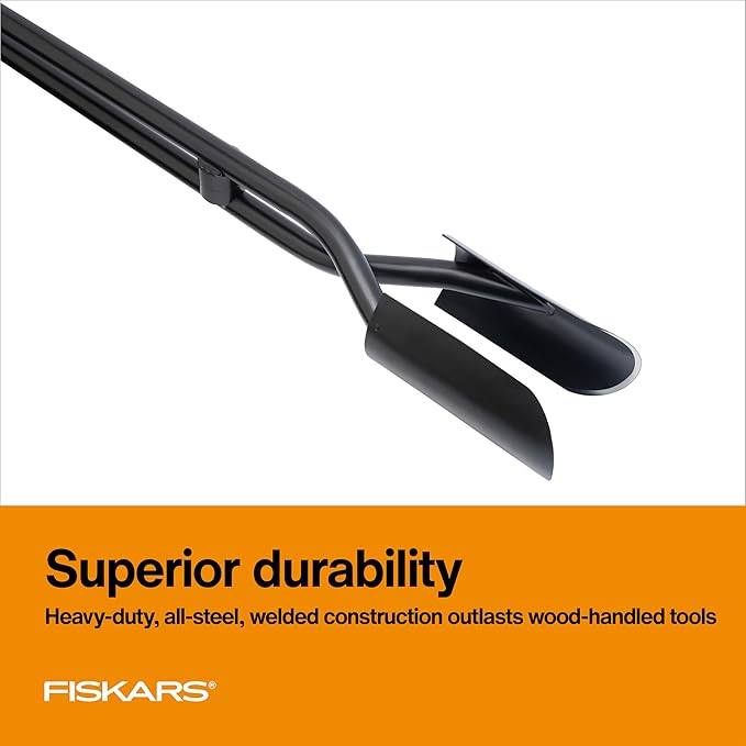 Fiskars 60" Steel Posthole Digger, Long-Handled Construction and Yard Tool, Digger Tool and Garden Tiller for Soil for Fence or Post Installation
