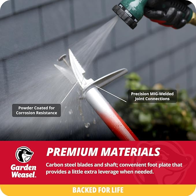 Garden Weasel WeedPopper Step & Twist - Long Handle | Easy Weeding and Puller Stand Up Tool | Dandelion and Crabgrass Remover, Heavy Duty Lawn Care | 95204