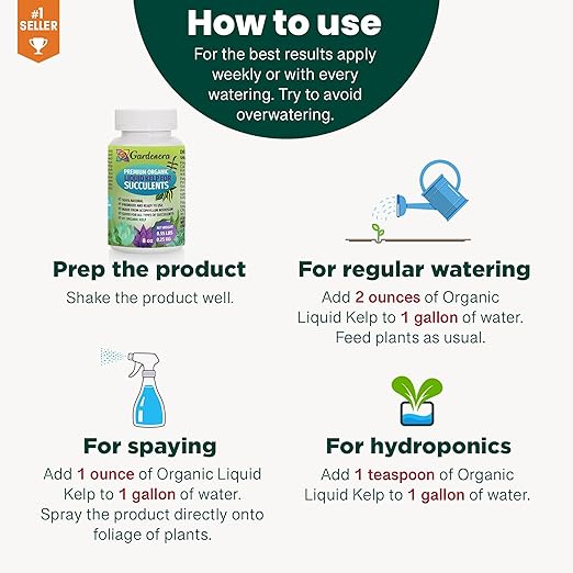 Liquid Seaweed Fertilizer for Succulents and Cacti - 32 oz - Elevate Your Plants' Health and Vibrancy Naturally