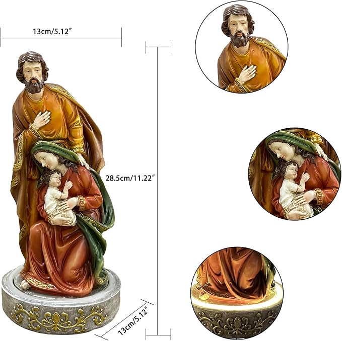 Jesus Statue Outdoor Decor Solar Lights, Religious Garden Statue, Blessed Father Outdoor Figure for Home/Garden Decor, Gift for Men/Father(11.22” H)