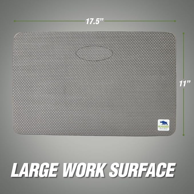 Rugged Rhino Soft Foam Kneeling Pad, Thick Knee Mat Resists Water, Durable Shock Absorbent Pads, Comfortable Strong Rebound, Gardening, Mechanic Tools, Bath Tub Essentials Slate Gray