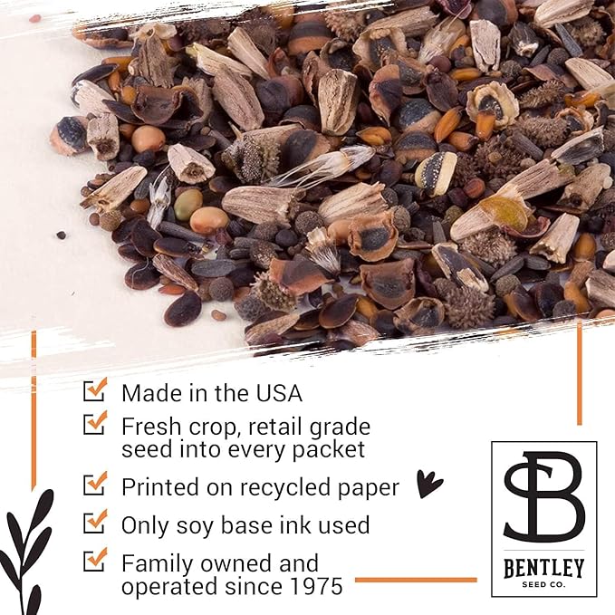 Bentley Seeds Grow with Us Pre Filled Butterfly Mix Seed Packets - 25 Individual Assortment Butterfly Mix Seed Packs for Party Favors Non-GMO Eco-Friendly Summer to Fall Gift - Outdoor Garden Seeds