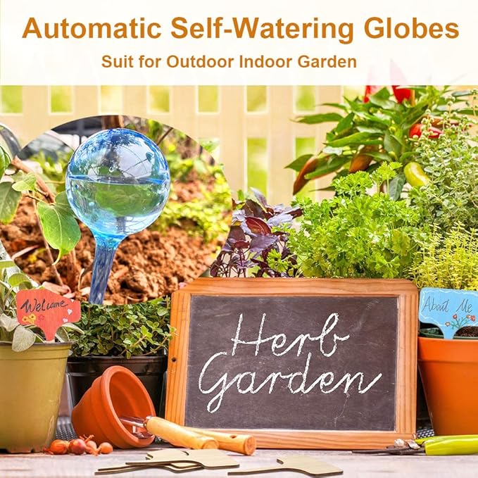 MOONSOUND Large 12pcs Self Watering Plant Stakes, Plastic Plant Watering Devices to Help Automate The Watering for Plants, Plant Waterer Self Watering Bulbs for Garden Home Plants