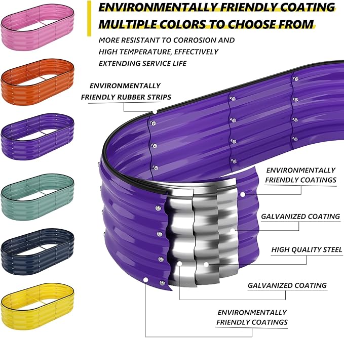 Raised Garden Bed, 4x2x1ft Raised Beds for Gardening Outdoor for Vegetables Flowers Ground Planter Box，Galvanized Raised Garden Beds
