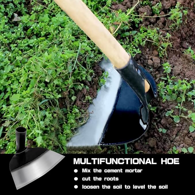 Hand Hoe Head Replacement - Round Eye Hoe for Gardening, Digging, Weeding, and Loosening Soil Handheld Grub Hoe Head for Agriculture（23.5cm Size ）