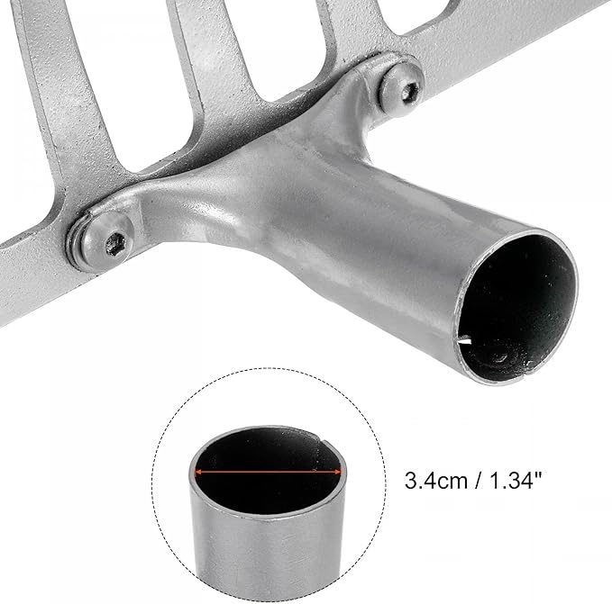 uxcell 11 Teeth Garden Rake Head, Galvanized Manganese Steel Stone Rake for Garden Farm Backyard Without Handle Hard Rake Head Only, Silver Tone