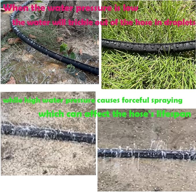 Garden Flat Soaker Hose 75 Ft for Garden Beds, Water Hose Linkable Irrigation System Lightweight and Easy Gardening Yard Work Watering Plants and Flowers