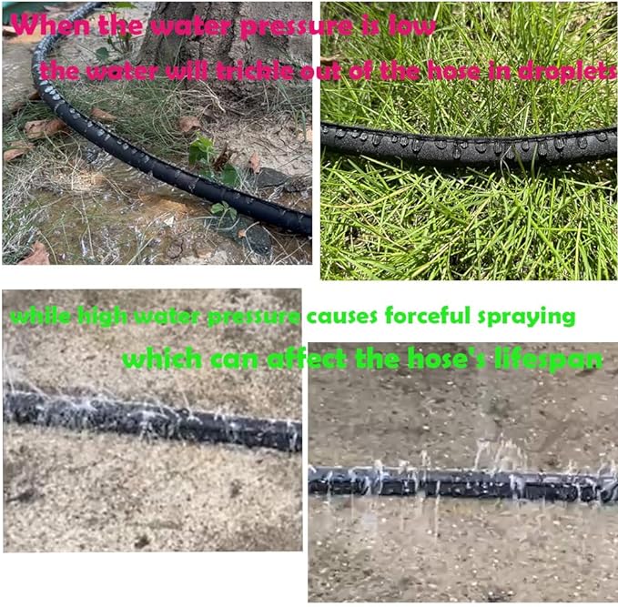 Garden Flat Soaker Hose 10 Ft for Garden Beds, Water Hose Linkable Irrigation System Lightweight and Easy Gardening Yard Work Watering Plants and Flowers