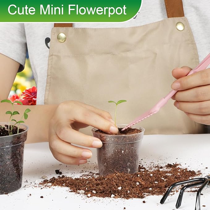 50 Pack 2.5 Inch Clear Nursery Pots for Plants, Sturdy Plastic Plant Pot for Planting Vegetables Flowers Seedlings, Transparent Seed Starter Pots with Drainage Holes(50P-2.5" Clear)