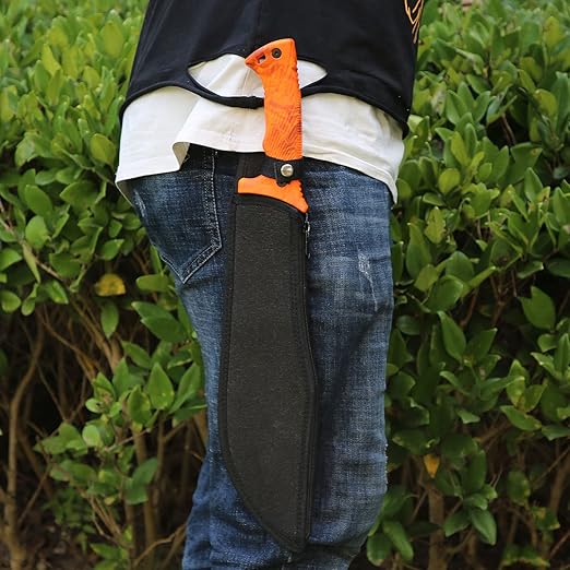 Olympia Tools Gardening Machete Knife with Nylon Sheath, Stainless Steel Blade, Ergonomic Handle, Ideal for Bushcraft, Chopping, Sawing, Camping, Hiking and Outdoor, Black