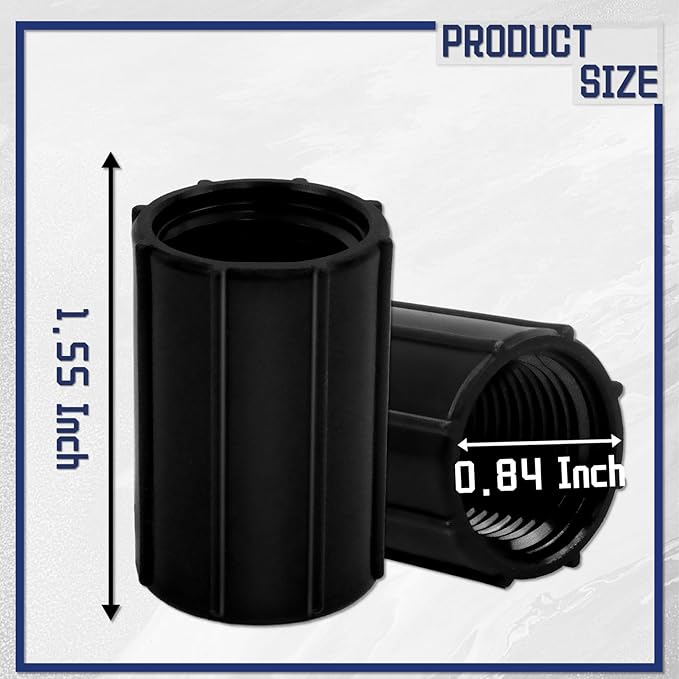 12 Pcs 1/2 Inch Female Threaded PVC Fitting Black PVC Female Adapter Pipe Fittings Drip Irrigation System for Irrigation Pipes Riser Extension (Black)