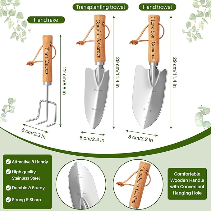 LEJIAJINW Gifts for Grandma Mothers Day Grandmother Gardening Gifts for Women Granny Gigi Nana Granny Birthday Gift, Gardening Hand Tools Set, from Grandkids Grandchildren